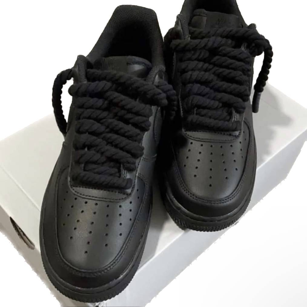 My Custom Made Rope lace Custom AF1 with Black Shrink Aglet Tips : r/ Sneakers